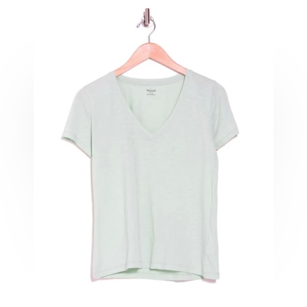 Madewell V-Neck Short Sleeve T-Shirt in Patina Verte